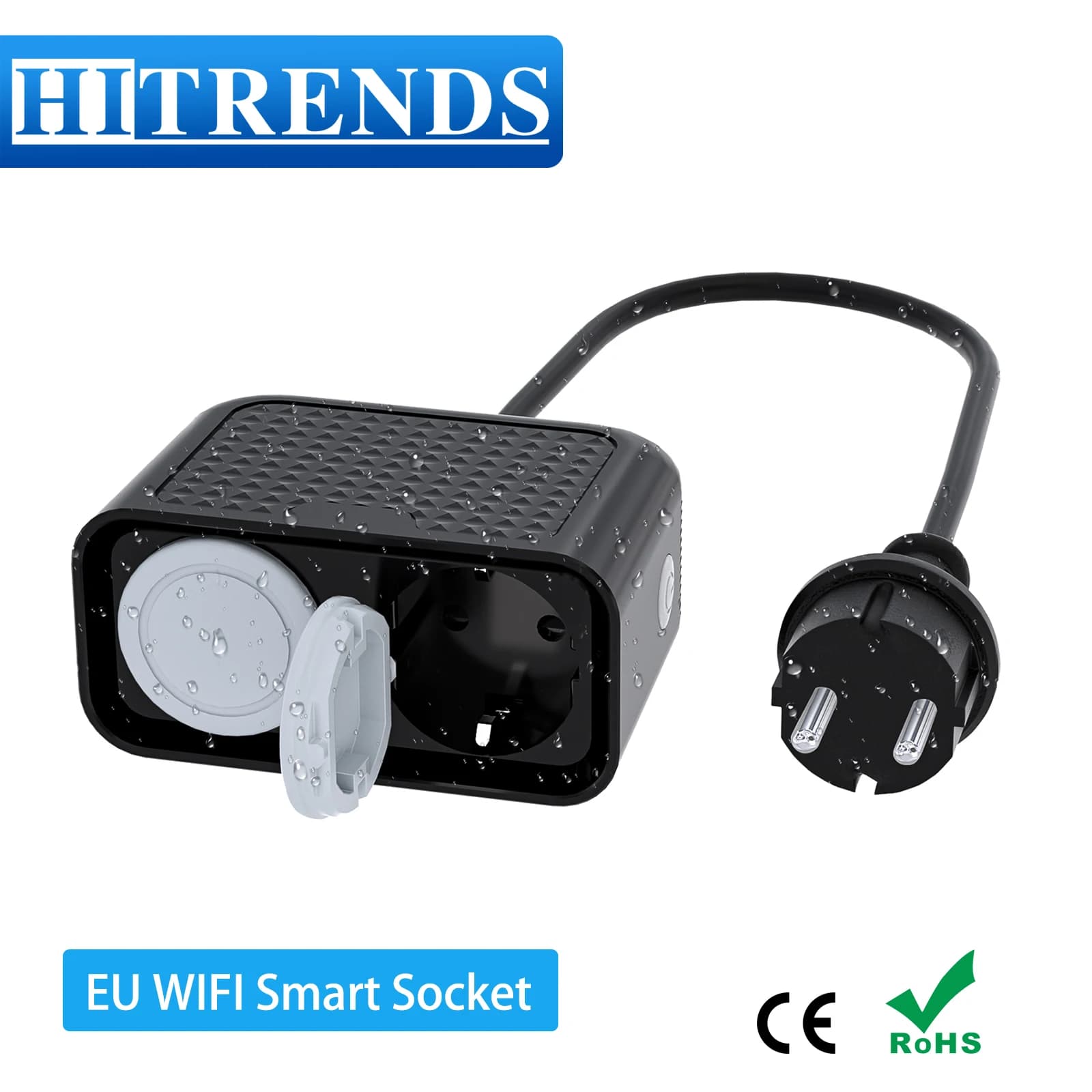 Smart power socket WIFI EU External socket IP44 HomeKit Remote control support Alexa Google Assistant