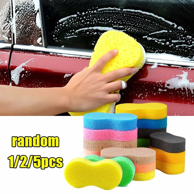 Spugne per lavaggio auto ad alta densità 1/2/5 pezzi spugne a forma di 8 a nido d'ape grandi strumenti per ceretta per la pulizia dell'auto accessori per la pulizia
