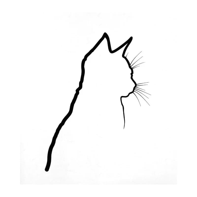 Creativo Pet Kitten Silhouette Decal Stick Figure Cat Kitten Animal Pet Vinyl Car Sticker Black Silver Laser Sticker, 10CM