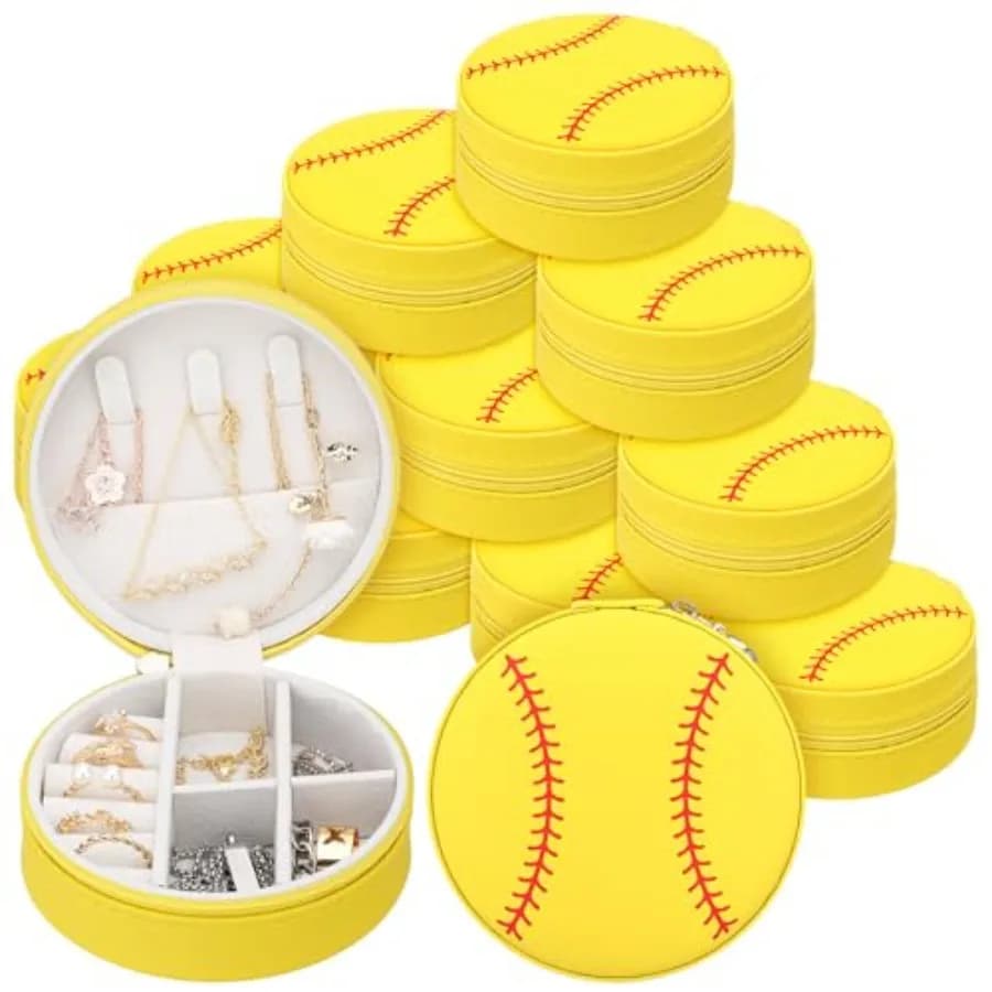 12 pezzi regalo per squadra sportiva portagioie sfuso custodia per gioielli da softball da viaggio softball regalo per squadra di pallavolo softball sfuso