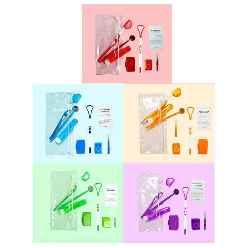 8Pcs/set Dental Care Kit Teeth Cleaning Braces Toothbrush Interdental Brush Floss Thread Ortho Wax Portable Travel Kit