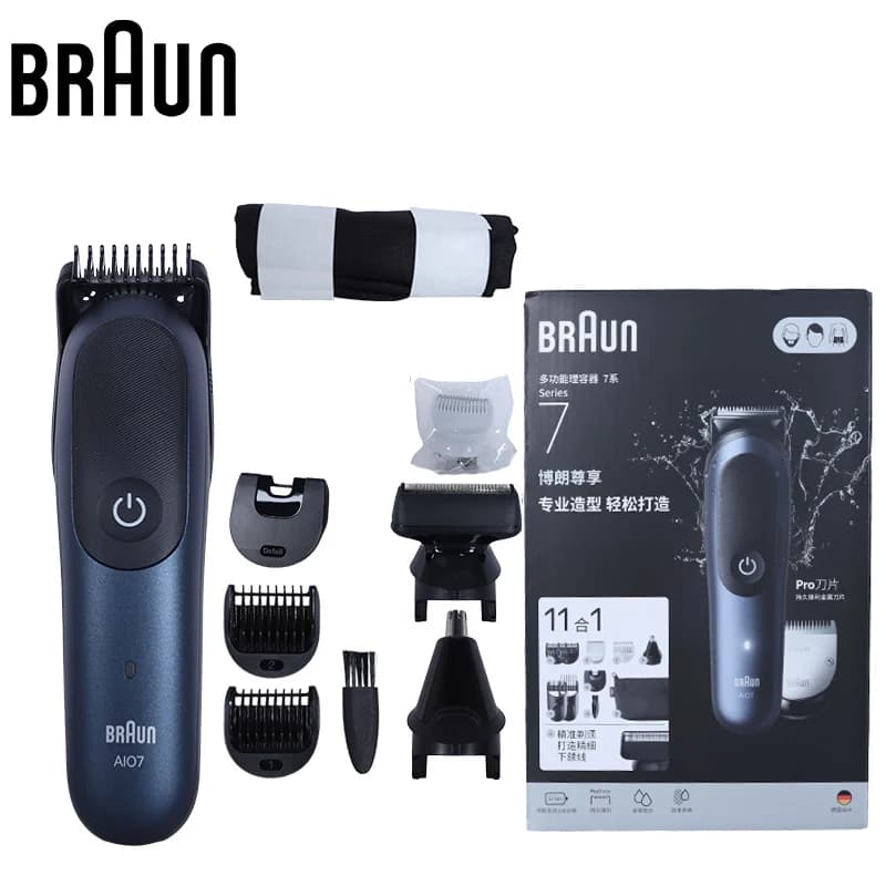 Braun AIO7540 11 In 1 Multigroom All In One Trimmer Kit Men Beard Hair Face Nose Ear Body Grooming Set