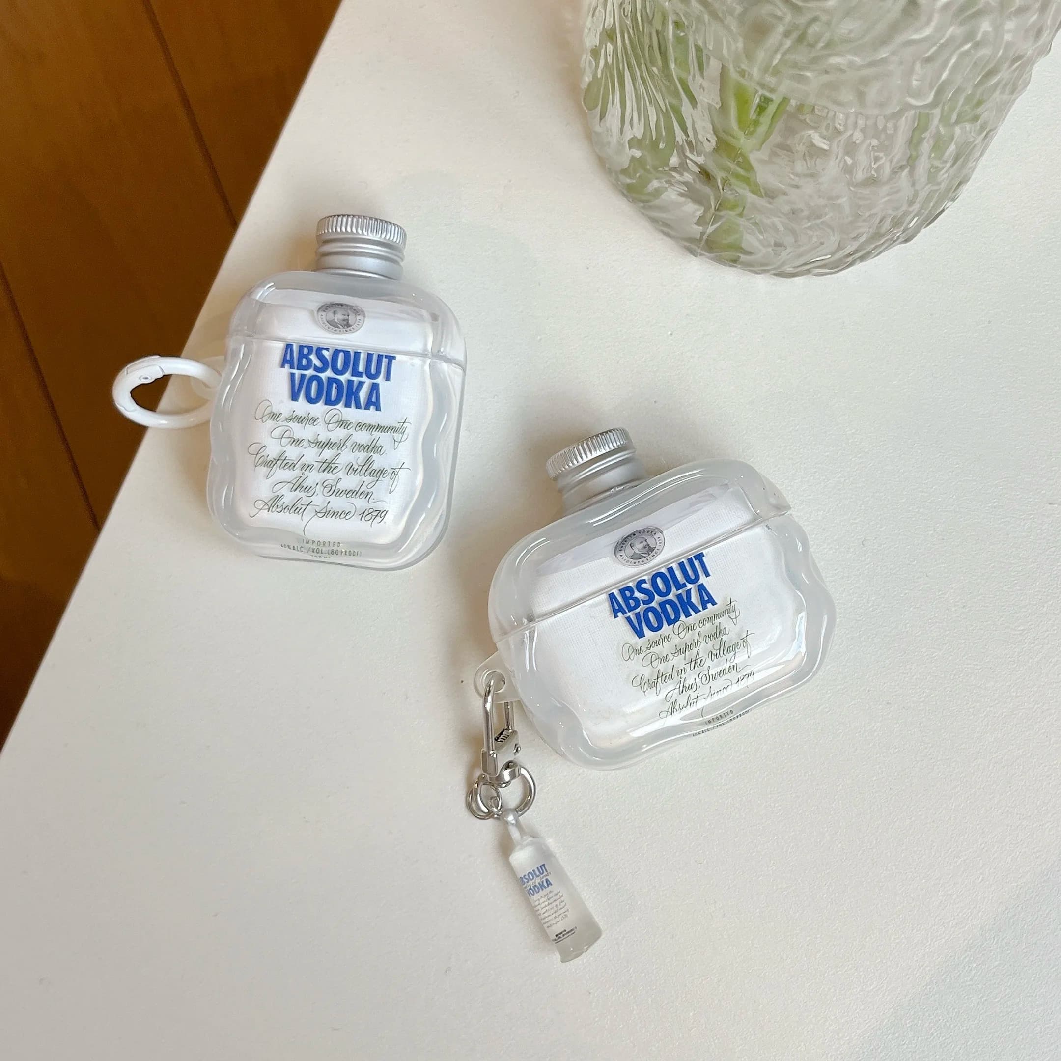 Custodia per cuffie Bluetooth con simulazione 3D Vodka per Airpods 4 3 2 1 Custodia protettiva antiurto con gancio per custodia Airpods Pro 2