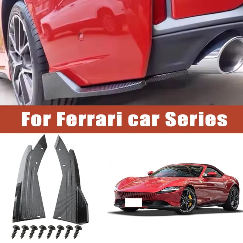 2 Pezzi Spoiler Posteriore Diffusore Antiurto Alette Aerodinamiche per Auto Ferrari 488 F8 296 812 SF90 Roma Portofino 458 430