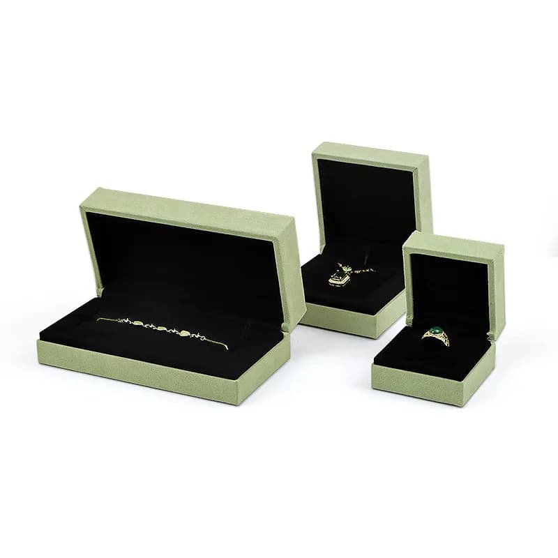 Scatola per imballaggio di gioielli Scatola per anelli in velluto Custodia per collane Bracciale Contenitore per gioielli Commercio all'ingrosso