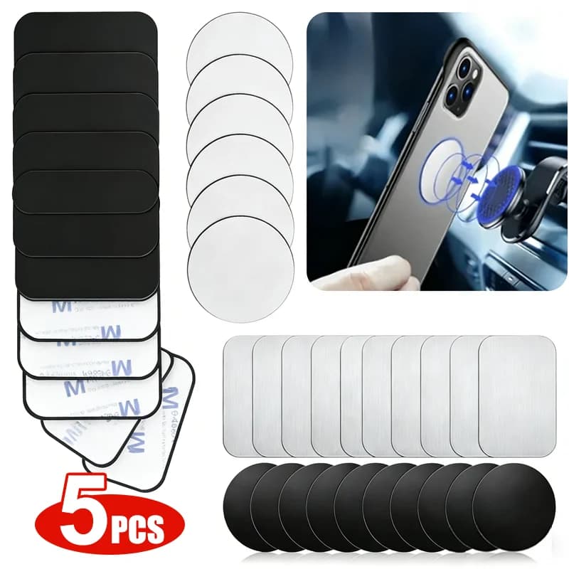 1-5 pezzi supporto per telefono per auto piastra metallica magnete supporto mobile adesivo quadrato rotondo foglio di ferro per supporto magnetico per telefono per supporto per auto