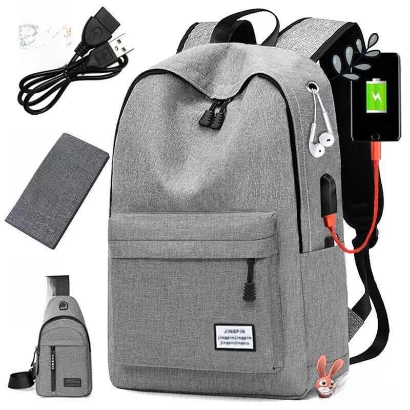 Large Capacity Men's Business Travel Backpack Computer Bag Fashionable Casual Style High School College Student Bookbag