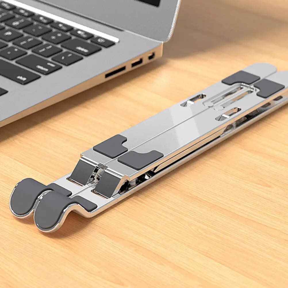Supporto per Laptop in Lega di Alluminio Leggero, Pieghevole e Portatile, Compatibile con Tutti i Notebook, Rialzo per Desktop