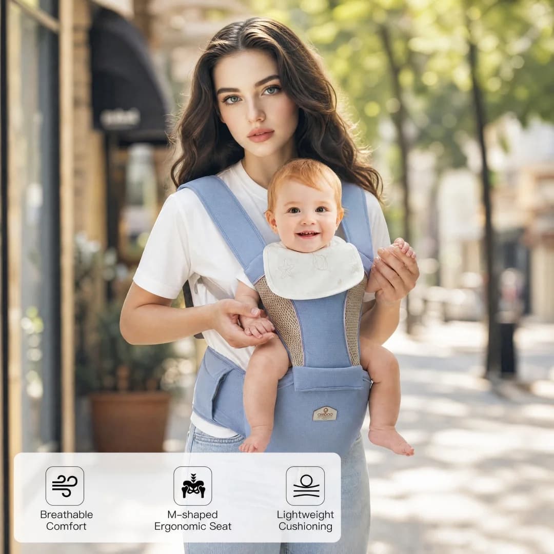 The baby carrier waist stool is suitable for all seasons. It is simple and can be used both front and rear. It is simple and con