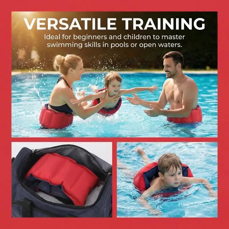 Adjustable Inflatable Swim Floating Belt Safety Aid for Adults Children Swimming Learning Training