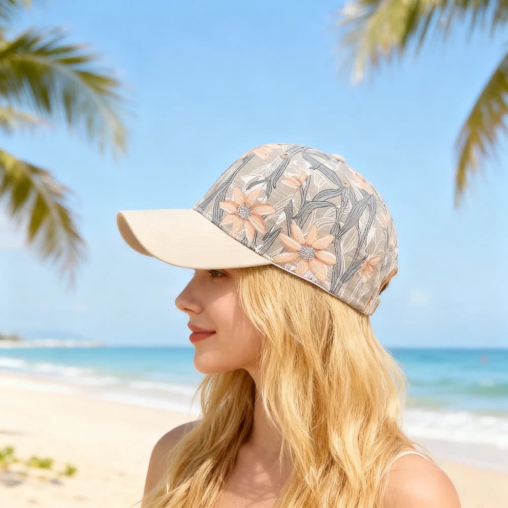 Cappello da Baseball Estivo con Stampa Floreale per Donne, Berretto Regolabile con Visiera, Cappello da Sole per Esterni, Cappello Morbido da Donna con Tesa Morbida