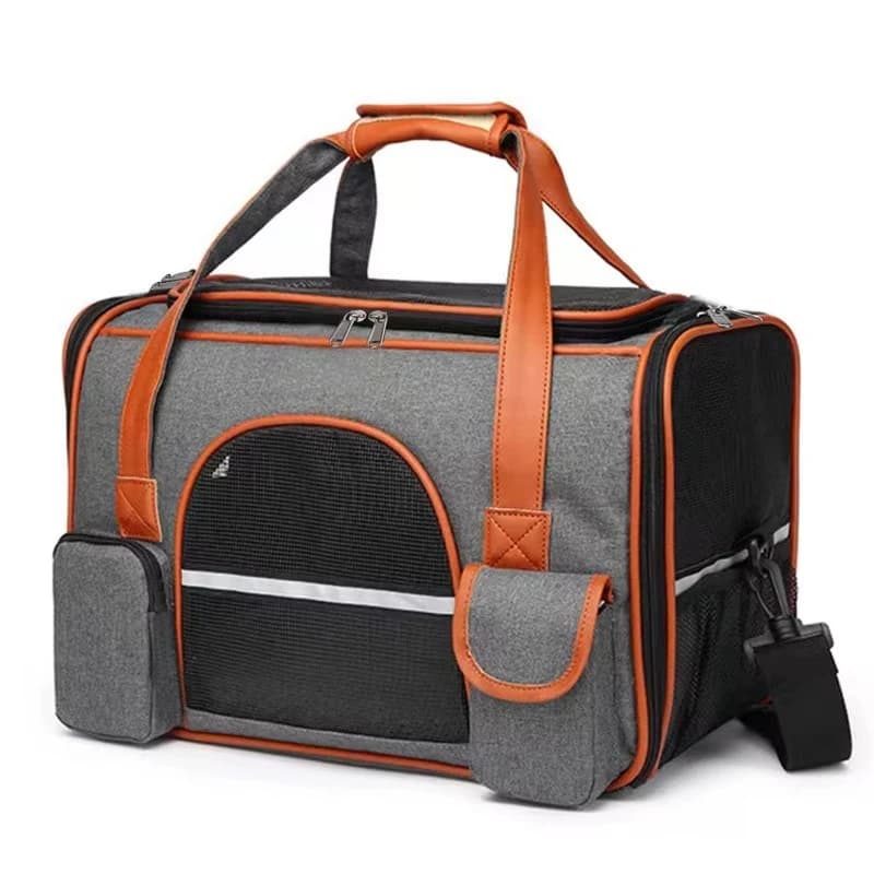 Borsa Trasportino per Cani e Gatti con Design Anti-Collapso, Tasche Multiple, Borsa da Viaggio per Gatti Medi, Cuccioli, Conigli e Altri Animali