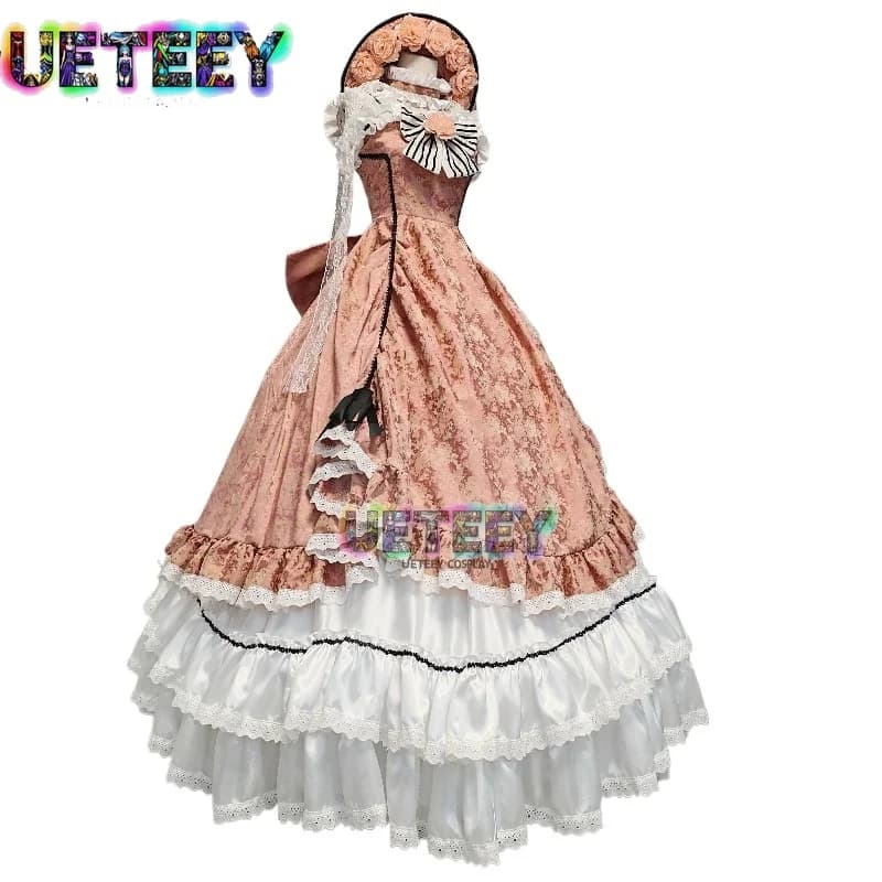 UETEEY COS Black Butler Ciel Phantomhive Robin Gonna Lunga a 360 Gradi Costume Cosplay Halloween Taglia Personalizzata