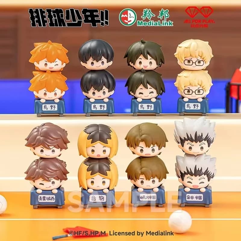 Genuine Haikyuu！ ！ Sports Stacking Theme Blind Box Collectible Figures Anime Cup Stacking Game Mini Desktop Toys Volleyball