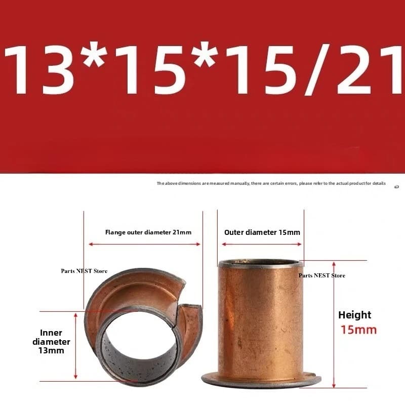 ID12/13/14/15/16/17/18/20mm OD14-22mm H6-30 DU Flanged Bushing Copper-Based Oil-Free Self-Lubricating Plain 3D Printer Copper