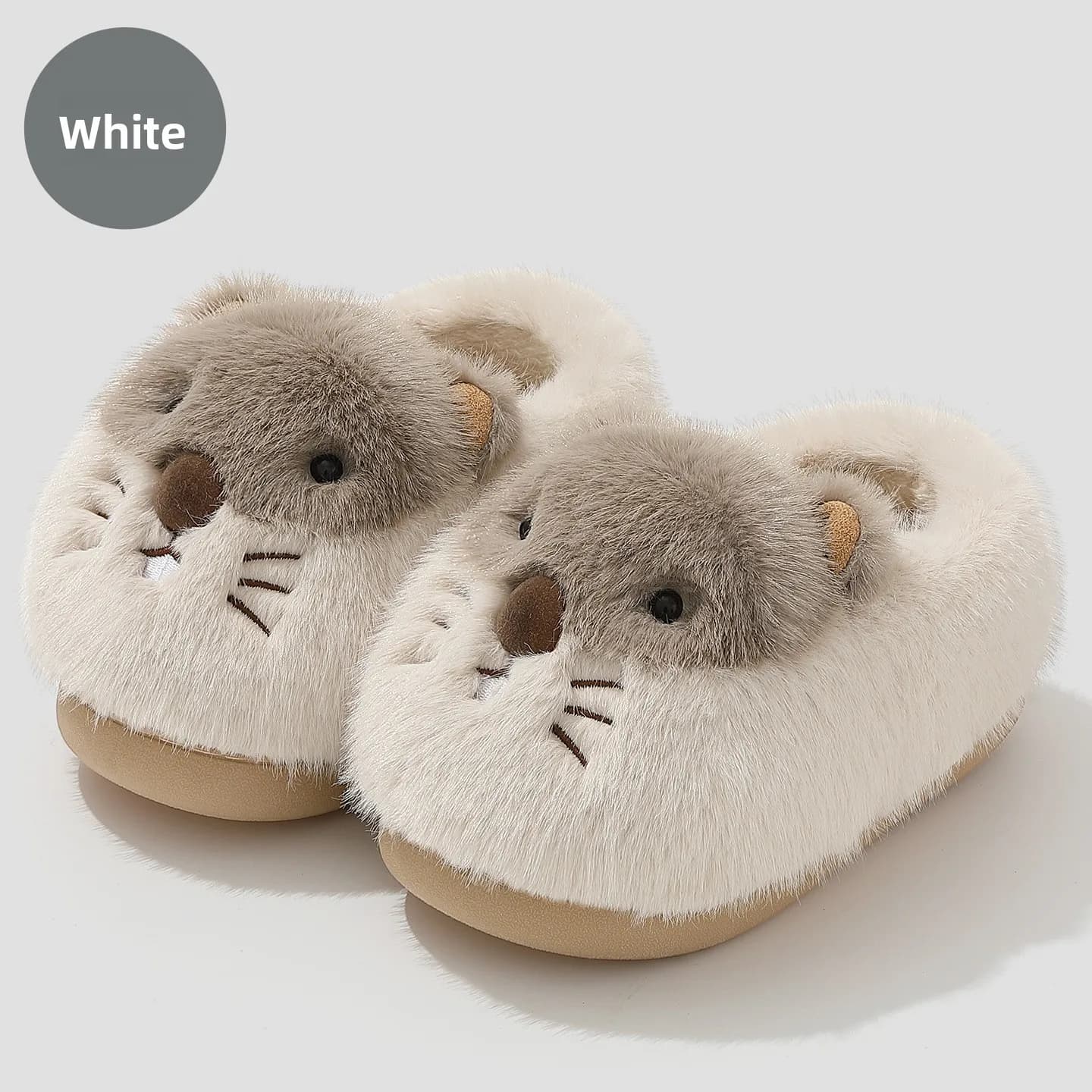 Nuove pantofole carine per le donne Scarpe di cotone del fumetto Autunno/Inverno Homewear Pantofole di cotone caldo peluche con suola spessa per interni per uomo