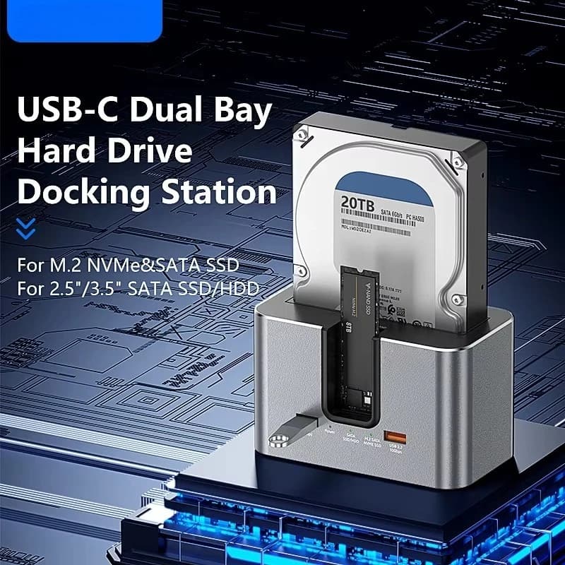 Docking Station EE1 per Multi M.2 PCIE NVME e SATA 2.5/3.5 Pollici, per SSD/HDD