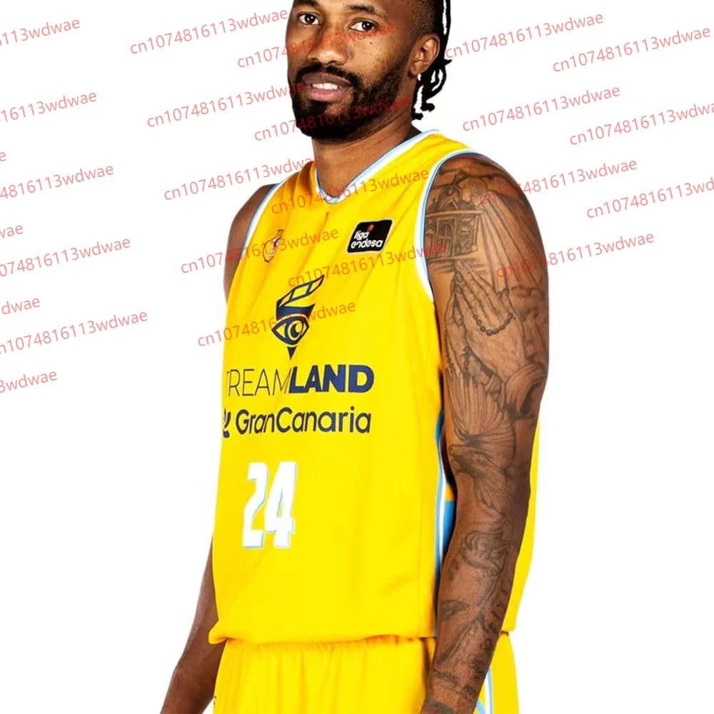Spain Basketball League 26 Jersey Men Sports vest Gran Canaria Basketball Jersey Kit Braian Angola-Rodas 24 Vest KID Jersey Kit