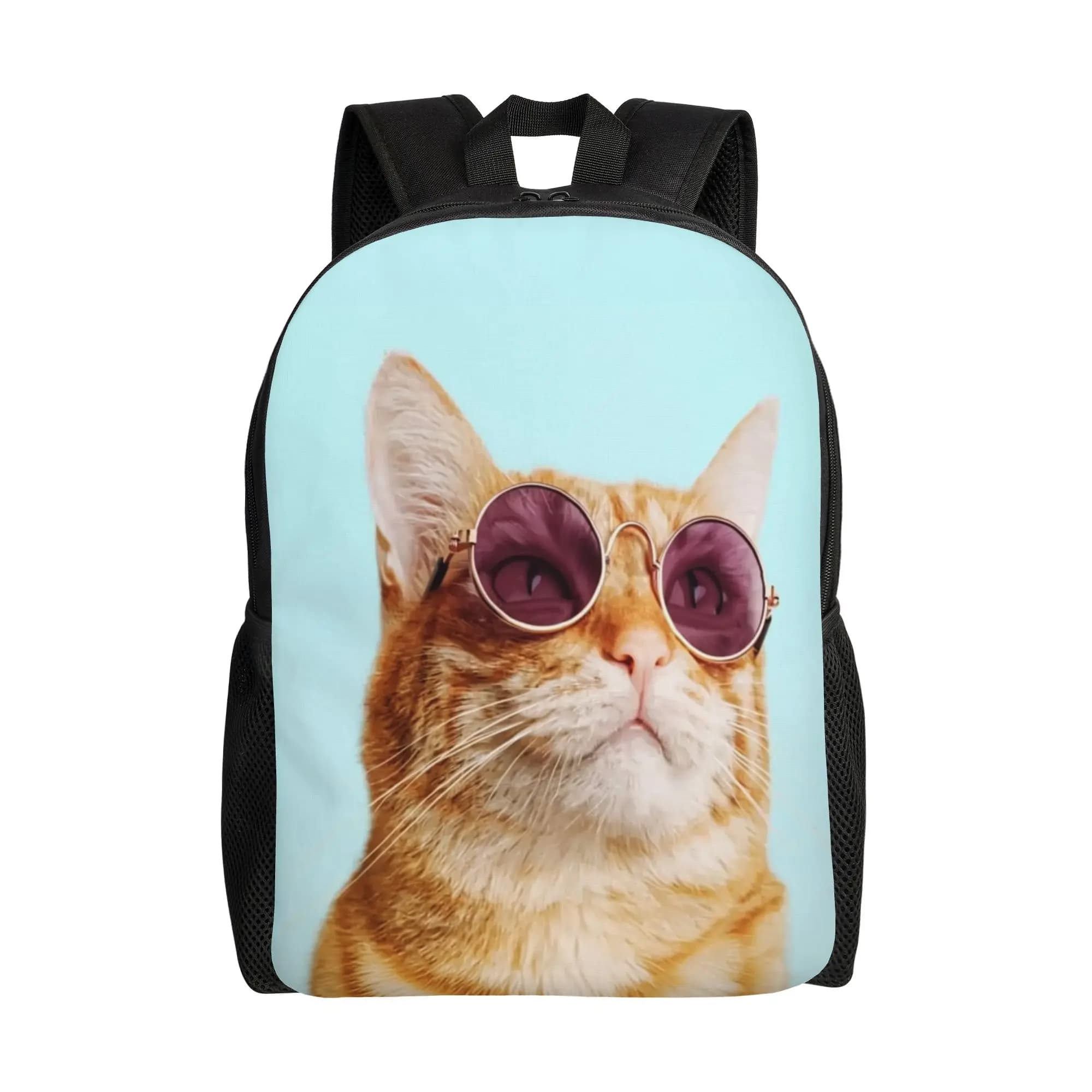 Black Cat Funny Cat Backpack Girl Polyester Daily Backpacks Pattern Stylish School Bags Rucksack