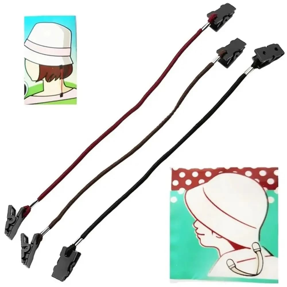 Cappello con cinturino in corda fermo per cappello Clip ventosa Clip antivento supporto per Clip per cappello cappello da equitazione in barca Clip per occhiali corda fermo per occhiali
