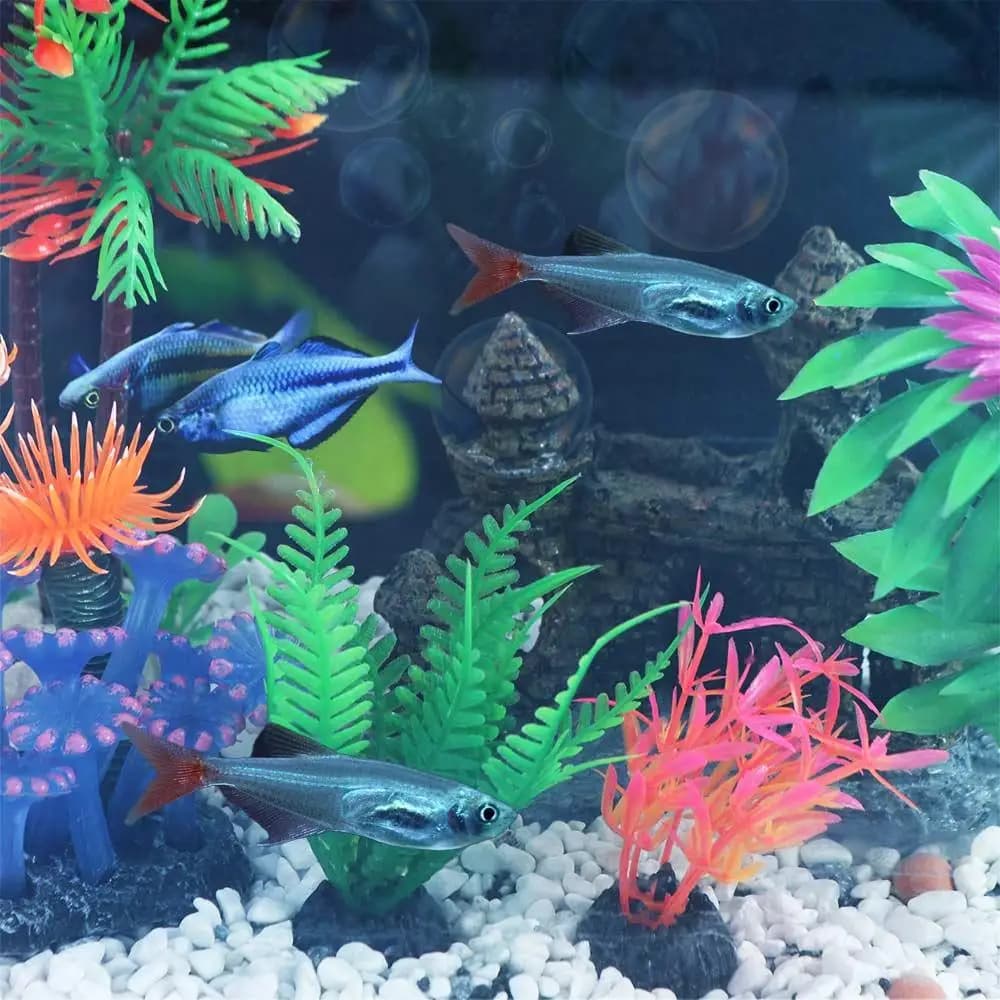 Piante Acquatiche Artificiali Decorative, Erbacce Acquatiche Realistiche, Ornamenti in Plastica, Mini Alghe Artificiali per Paesaggistica