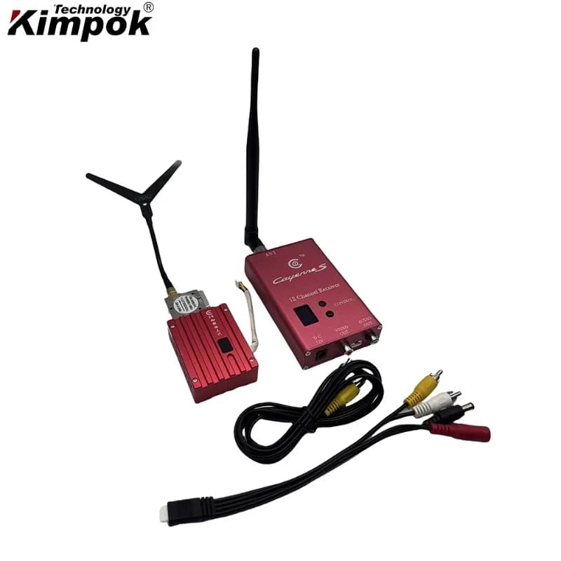 Advanced wireless video transmitter FPV VTX VRX 1.2 GHz 8 W with 8 channels 20 ~ 40 km long radius 173 g for FPV racing drones