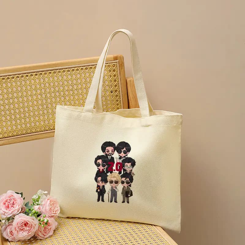 2.0 Kpop Fan Gift Arirang World Tour 2026 Canvas Tote Bag Fashion Shoulder Bag Art Reusable Grocery Bags for Women Shipping Bag