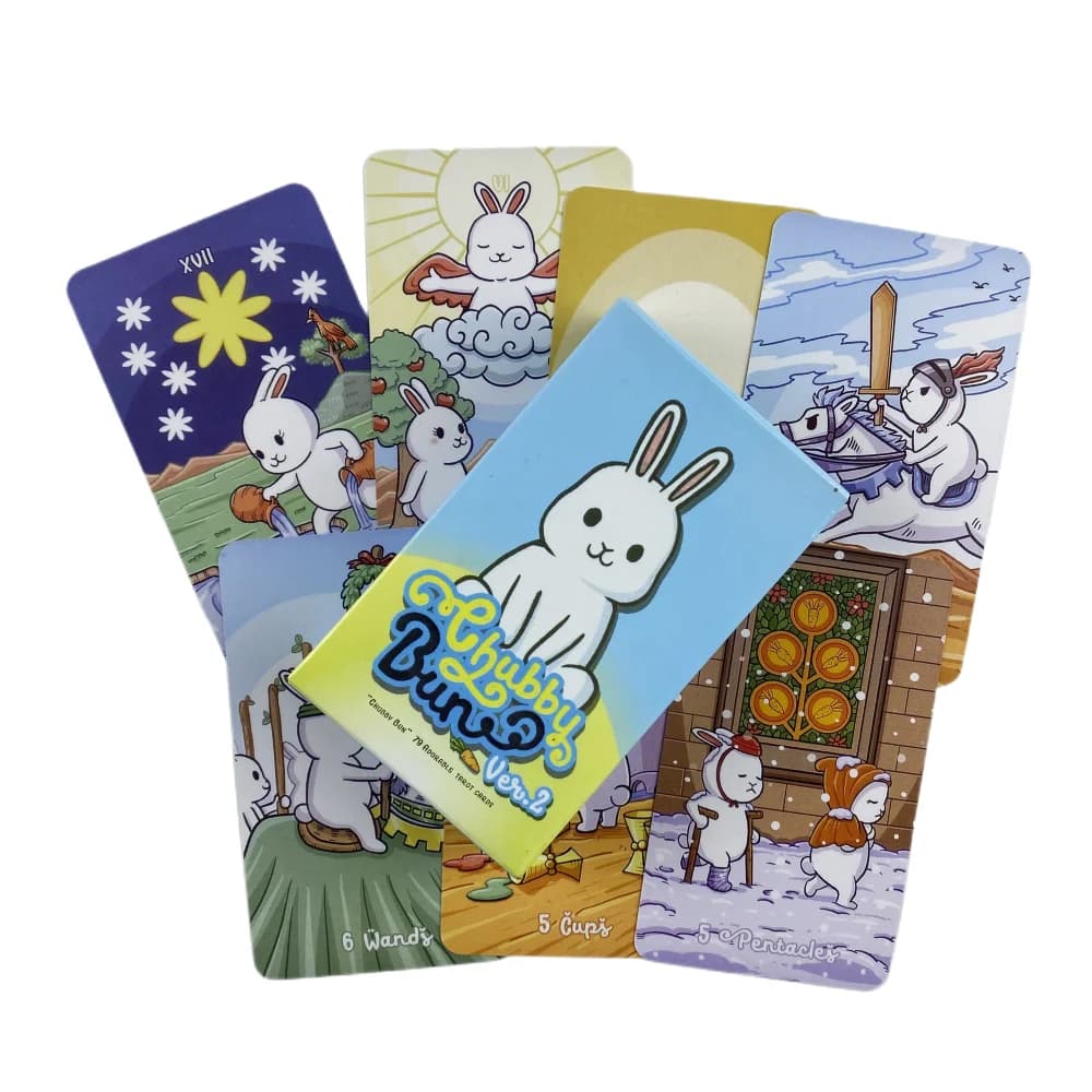 Chubby Bun Rabbit tarocchi Cards Ver.2 divinazione Deck versioni inglesi Edition Oracle Board Playing INK Table Game For Party