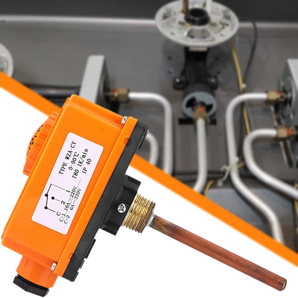 Hot Water Pipe Temperature Controller G 1/2 Male Thread Thermostat Controller Switch High Temperature Start Heating System Parts