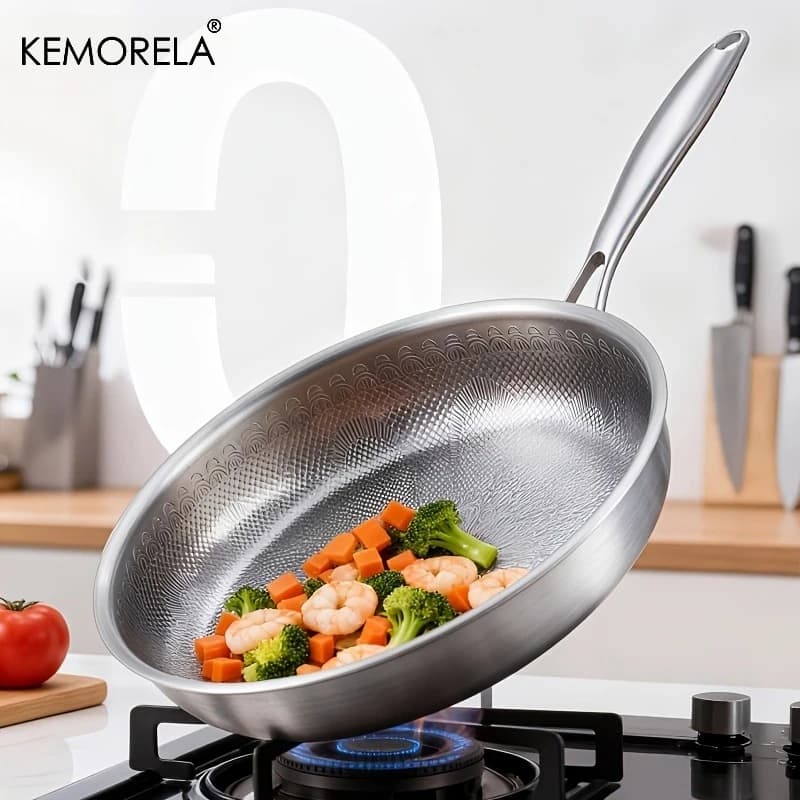 Titanium Peacock Pattern Frying Pan Non-stick Titanium Crystal Coating, Zero Coating, Suitable for All Stovetops Dishwasher Safe