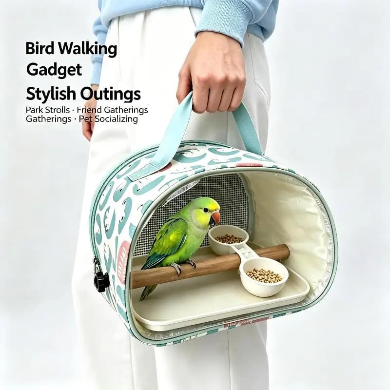 Handheld Portable Small Pet Bag Set Easy‑Clean Breathable Carrier For Birds Small Pets Perfect For Vet Visit Travel Outdoor