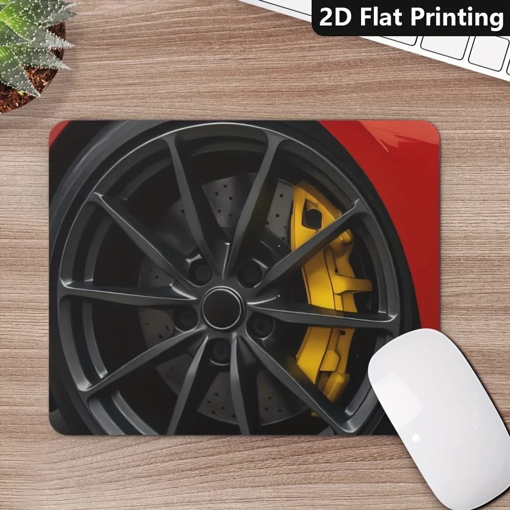 Tappetino per Mouse in Gomma con Grafica di Ruote di Auto Sportive, Tappetino da Gioco Esteso per Laptop e Scrivania da Ufficio