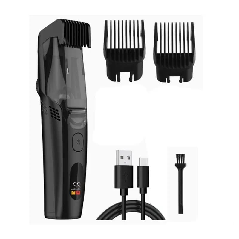 【Scelta Popolare】Regolabarba a Vuoto per Uomo con 20 Regolazioni di Lunghezza, Tecnologia a Vuoto Integrata per Baffi e Punte dei Capelli