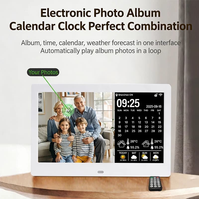 7/10 inch WIFI Calendar Dementia Clock Alarm Clock Date Weather Forecast Smart Desktop Clock Digital Photo Frame Wall Mounted