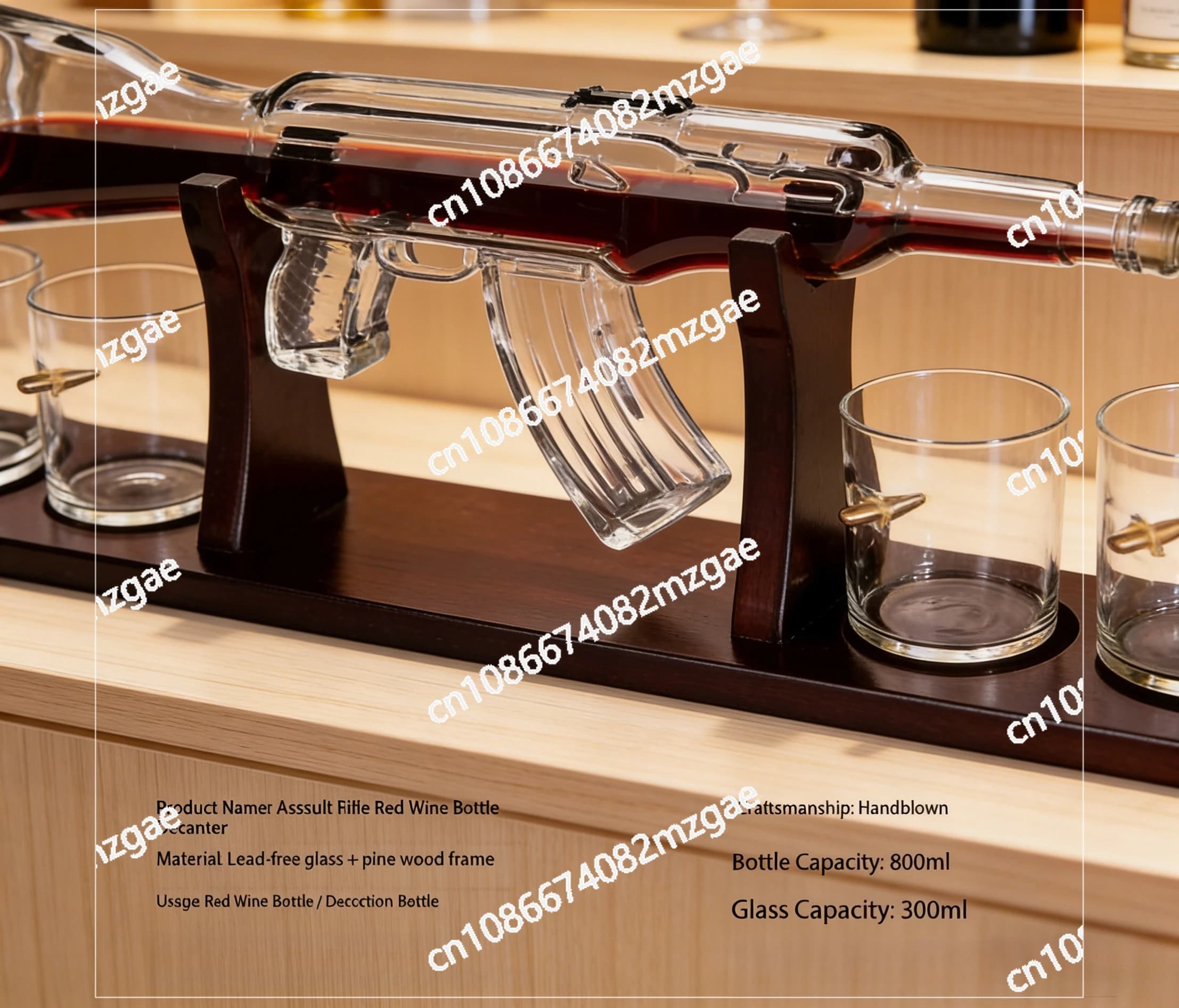 Set di bicchieri da whisky con supporto e versatore, set compatto per bar domestico