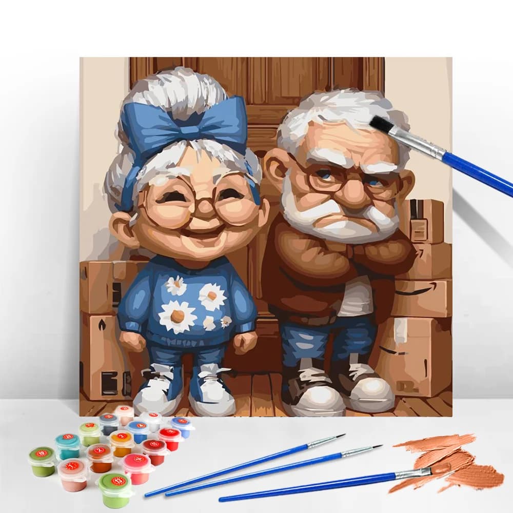 Evershine Immagini con i numeri Vecchio Donne Anziani Nuovi arrivi Coppia Ritratto Dipinto con i numeri Cartoon No Frame Wall Art