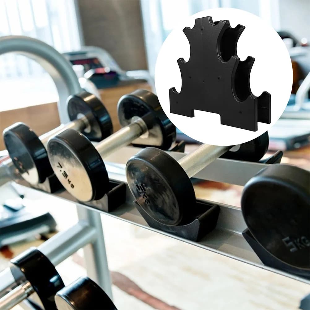 Supporto per manubri da 2 pezzi, base stabile e resistente, porta manubri in plastica, organizer compatto per attrezzature fitness per la palestra di casa