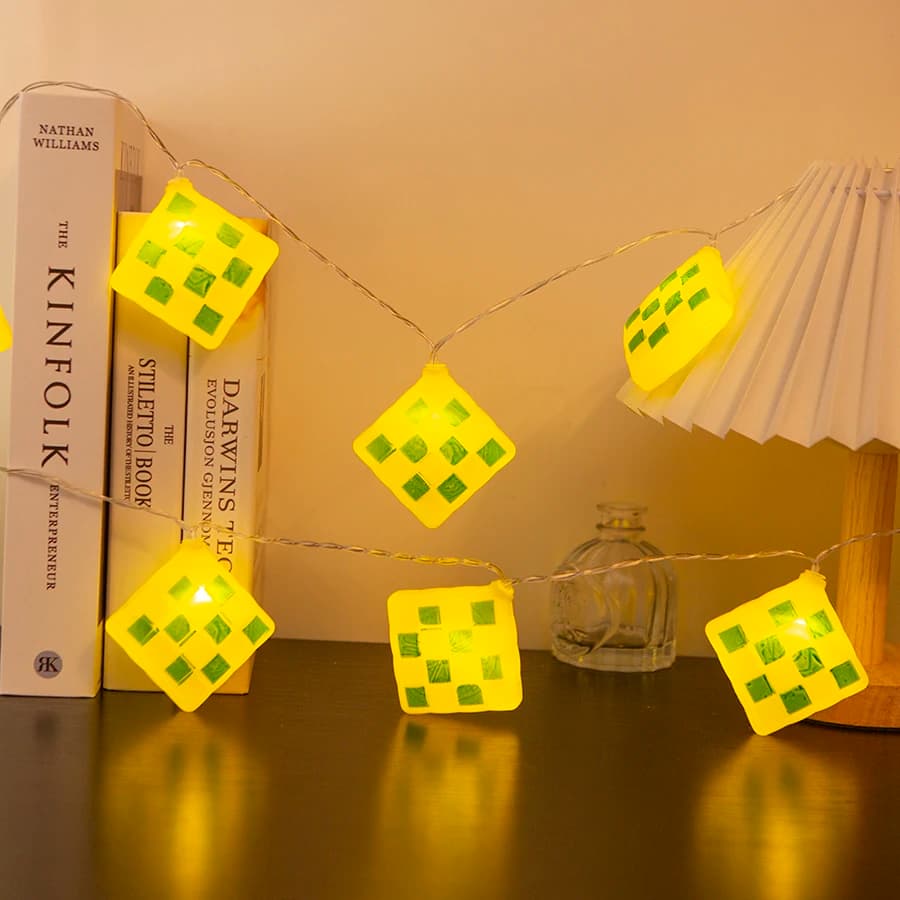 Malay bag yellow and green Zongzi led light string decoration lights for the atmosphere of Malaysia Indonesia Gurpang Festival