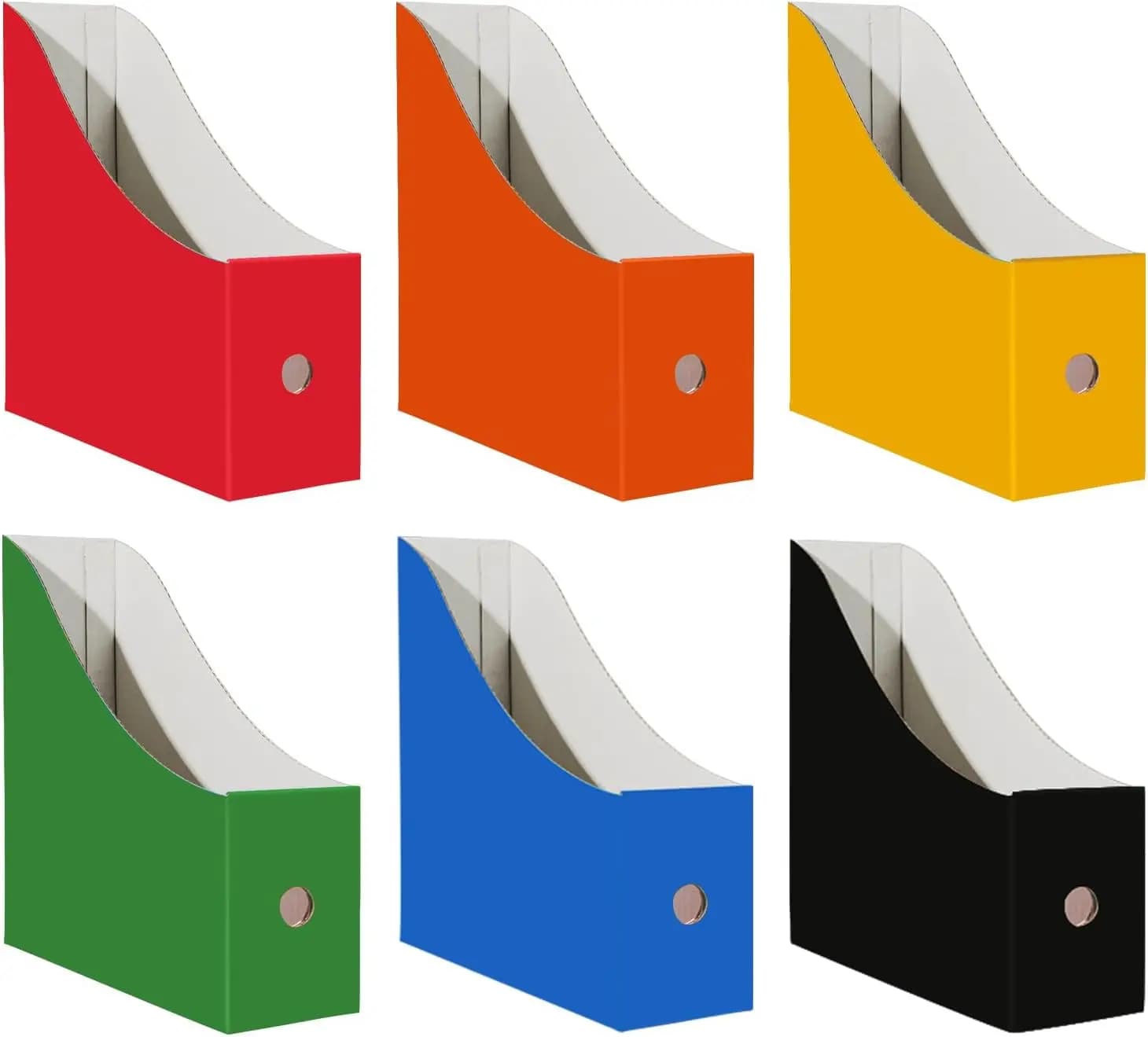 Portariviste da Scrivania, Contenitori per Libri per Ufficio, Casa, Organizzatore in Cartone 26,9 cm (A) x 25,9 cm (L) x 8,9 cm (P) (Confezione da 6)