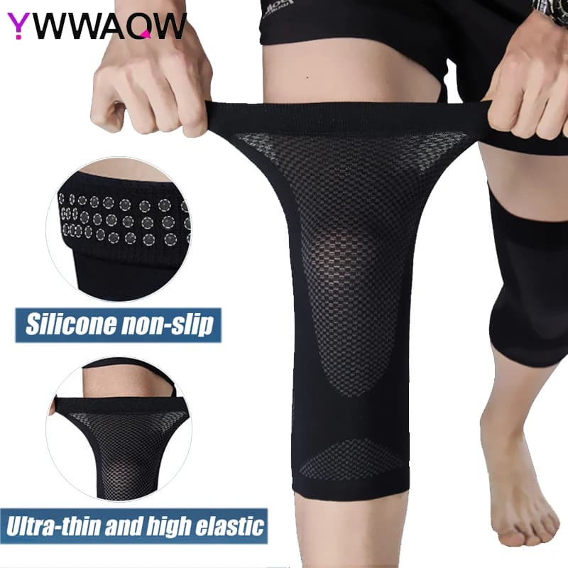 1 paio di maniche a compressione per ginocchio per donna uomo, maniche sottili per alleviare il dolore, scaldamuscoli ginocchiera ginocchiere per ballerini