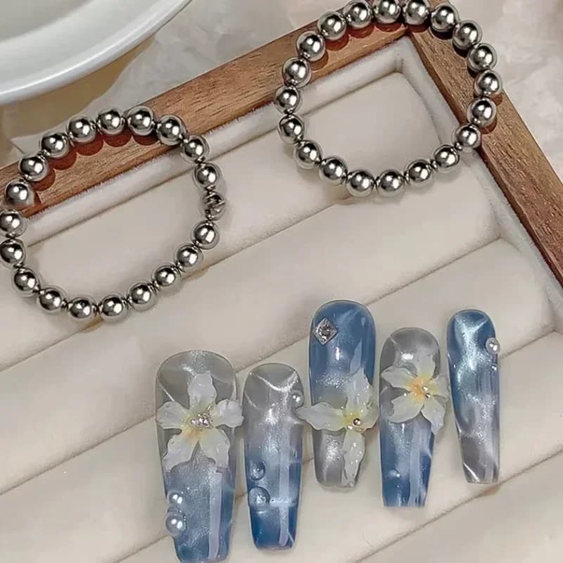 20Pcs 5mm Round Nail Magnet Beads For Water Ripple Cat's Eye Gel Polish Household Salon Manicure Supply