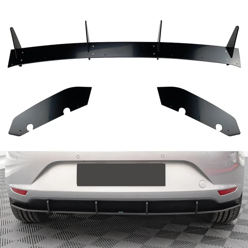 Car Rear Bumper Diffuser Lip Splitters Spoiler Rear Bumper Protector For SEAT Leon Hatchback MK3 2013-2016