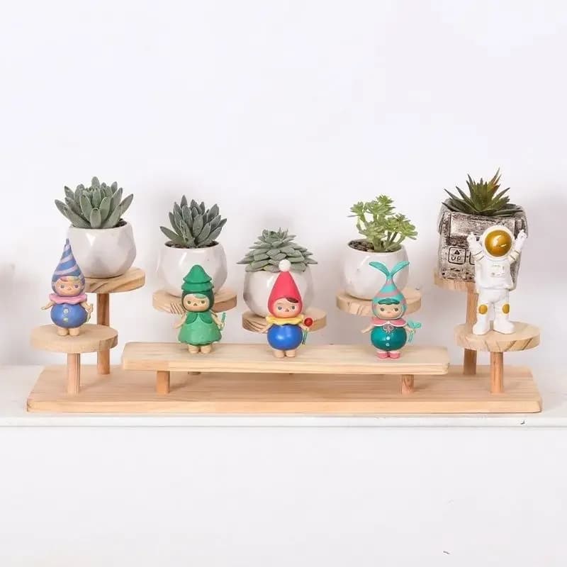 Wooden Multi-layer Coffee Cup Aroma Diffuser Perfume Figurine Display Shelf Jewelry Storage Shelf Home Storage Organization