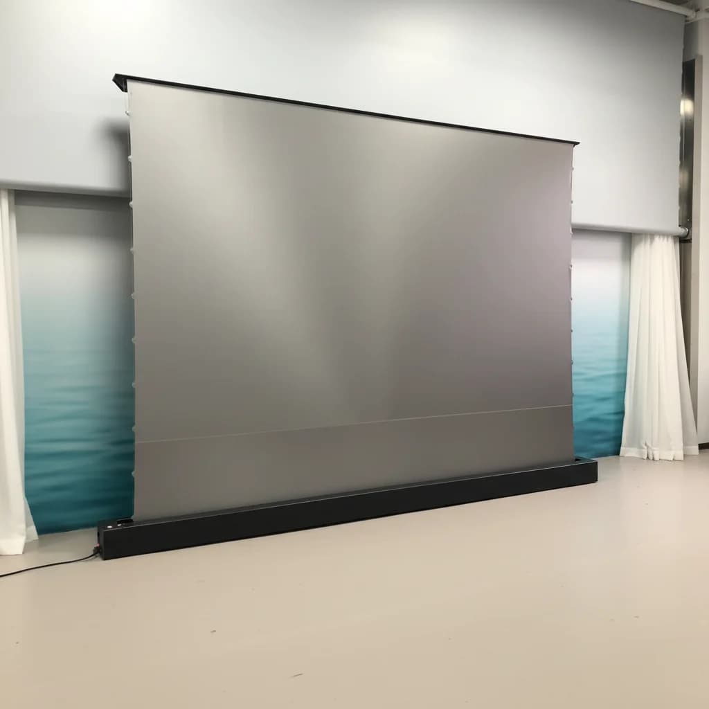 120 Inch ALR Fresnel Motorized Floor Rising Projector Screen Ambient Rejecting Light Portable Screen for 4k Long Throw Projector
