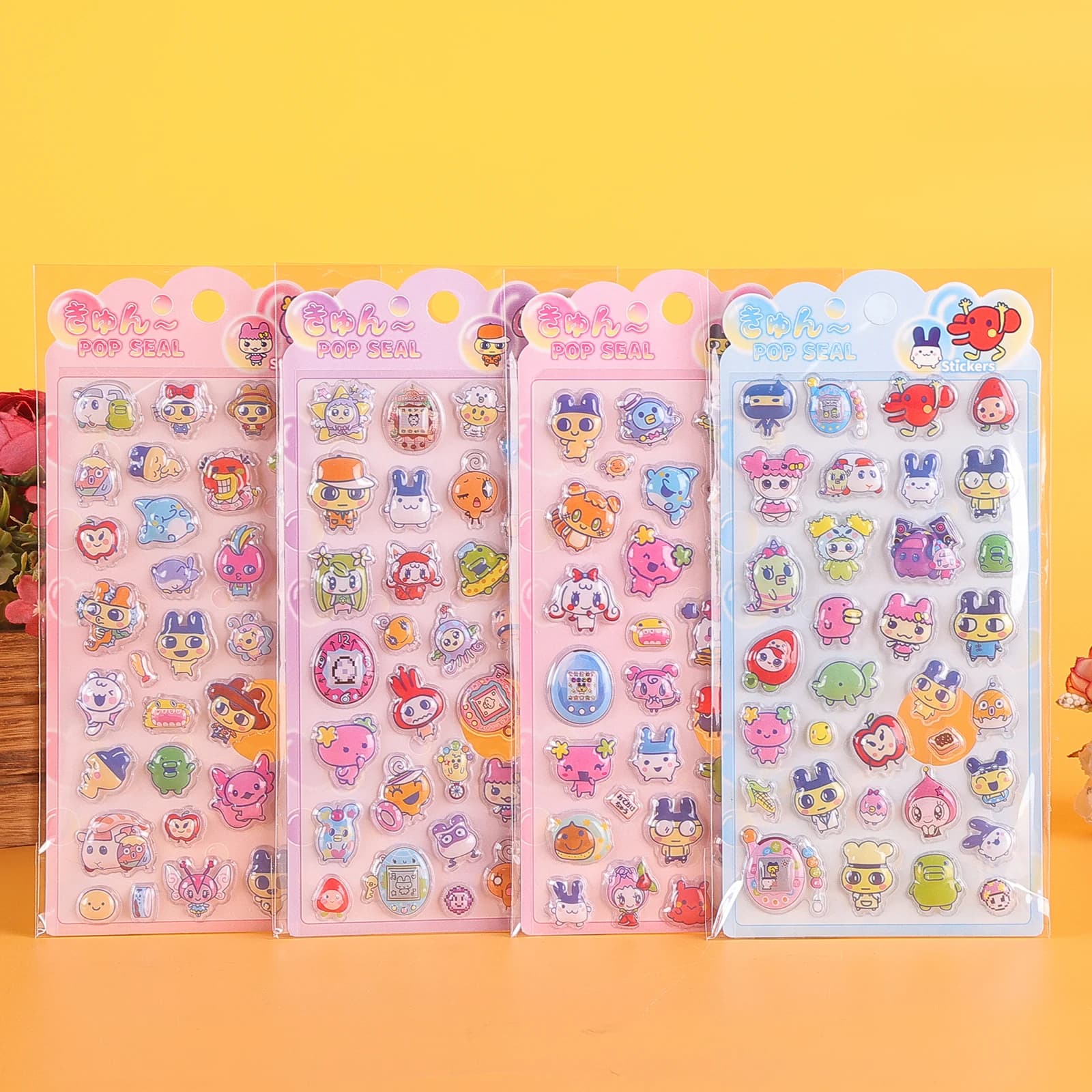 Nuovi 4/40 Pezzi Adesivi 3D in Rilievo a Forma di Tamagotchi, Decalcomanie Kawaii a Bolle per Decorazione di Quaderni e Diari, Giocattoli