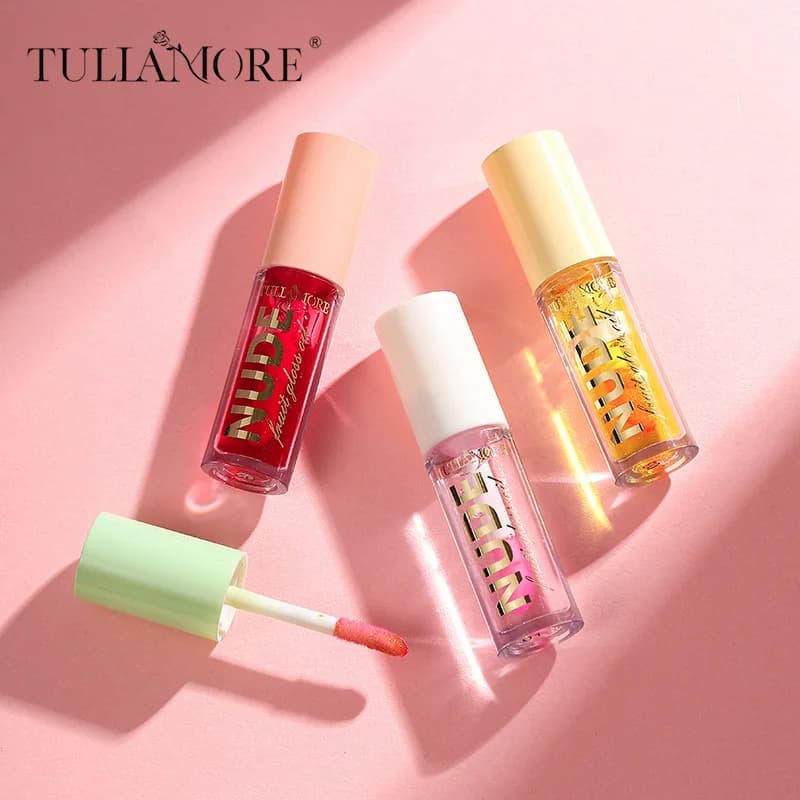 4-Pack Fruit Temperature-Changing Lip Oil, Moisturizing, Hydrating, Repairing Lip Skin, Color-Changing Lip Balm, Long-Lasting Moisturizing, Brightening Lip Color, Suitable for Both Men and Women