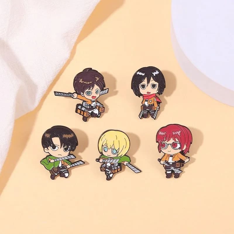 Attack on Giant Creative Cartoon Q Version high value metal pin clothes for young backpack pencil decoration for fashion Badge