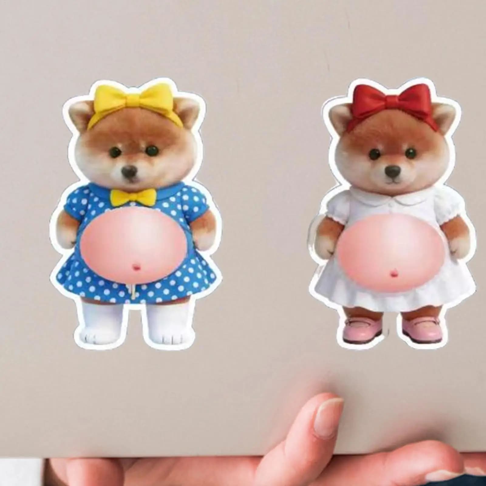 Cartoon Stickers 2 Pieces Soft Belly Sensory Decals Kids Stickers 3D Squeeze Toy for Children Girls Teens Students Scrapbooking