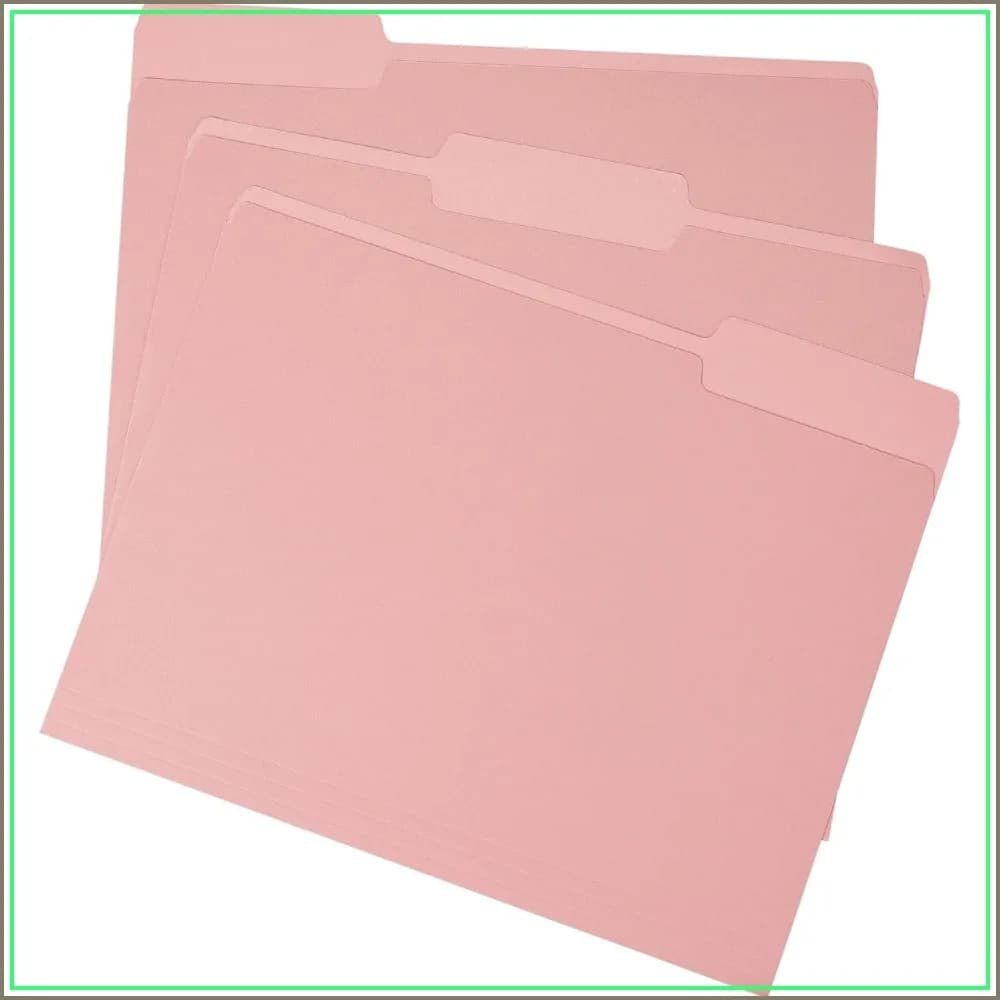 Pink File Folders with Tabs, Letter Size, 18 Pack, Two-Tone, Durable