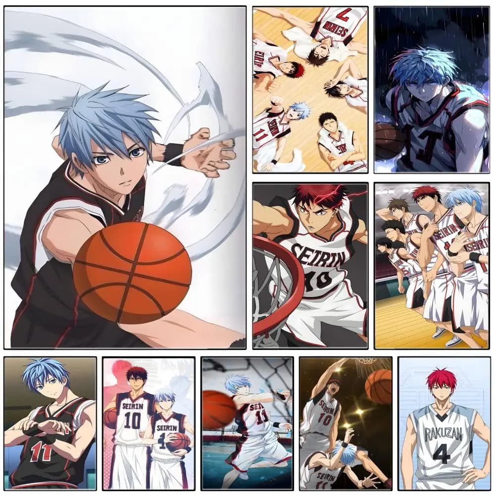 Animation K-Kurokos Basketball Poster Self-adhesive Art Waterproof Paper Sticker Coffee House Bar Room Wall Decor
